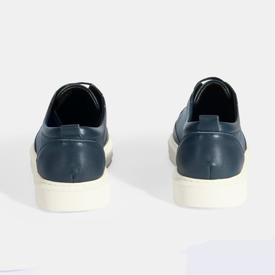 Kadın Lacivert Deri Bağcıklı Spor Ayakkabı