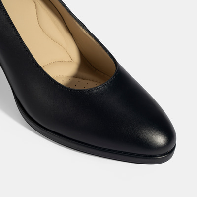 Kadın Lacivert DesaComfort Deri Topuklu Ayakkabı