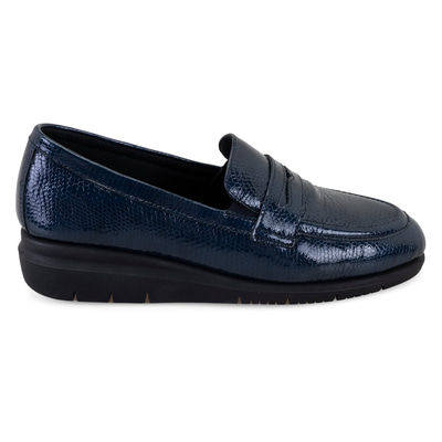 Kadın Lacivert DesaComfort Kroko Baskılı Deri Günlük Ayakkabı