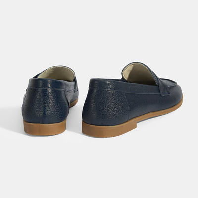 Kadın Lacivert Slip-On Deri Loafer