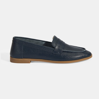 Kadın Lacivert Slip-On Deri Loafer