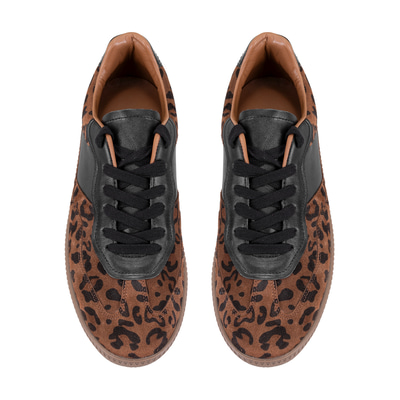 Kadın Leopar Baskılı Deri Sneaker