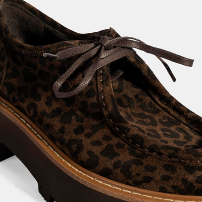Kadın Leopar Desenli Bağcıklı Günlük Ayakkabı
