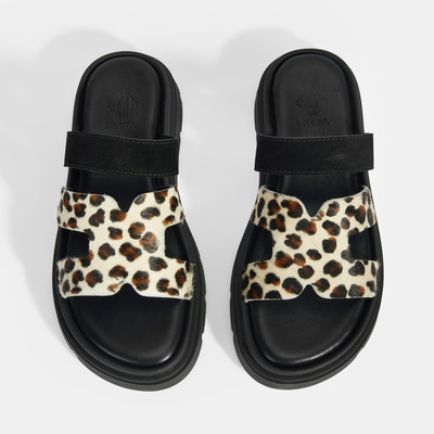 Kadın Leopar Süet Terlik