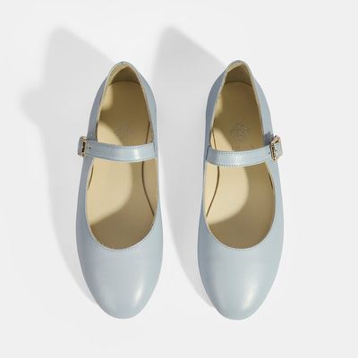 Kadın Mavi Deri Mary Jane Babet