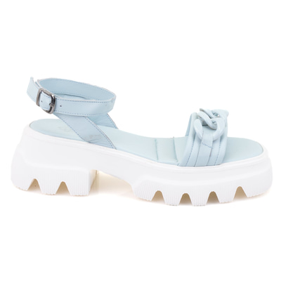 Kadın Mavi Deri Sandalet