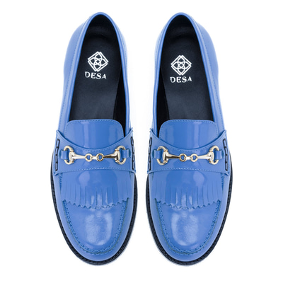 Kadın Mavi Rugan Deri Loafer