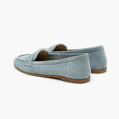 Kadın Mavi Süet Deri Loafer