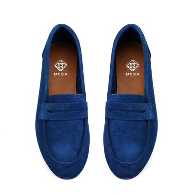 Kadın Mavi Süet Deri Loafer