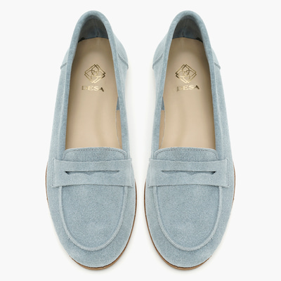Kadın Mavi Süet Deri Loafer