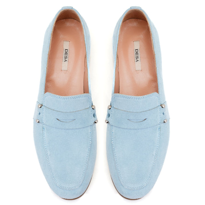 Kadın Mavi Süet Deri Loafer