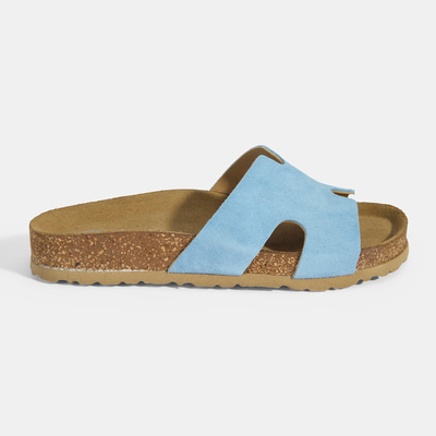 Kadın Mavi Süet Terlik