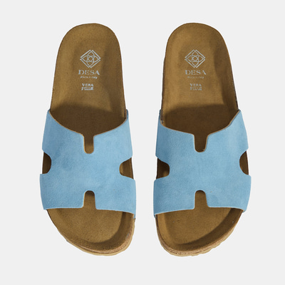 Kadın Mavi Süet Terlik