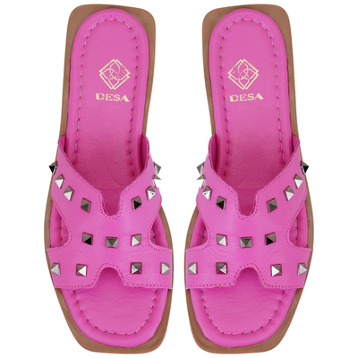 Kadın Pembe Deri Terlik