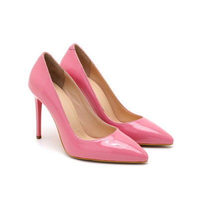 Kadın Pembe Rugan Deri Stiletto