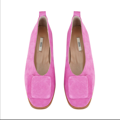 Kadın Pembe Süet Deri Babet