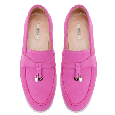 Kadın Pembe Süet Deri Loafer