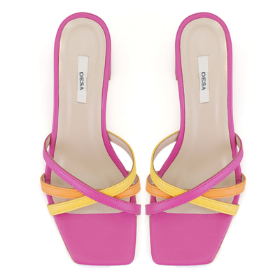 Kadın Pembe Topuklu Deri Terlik