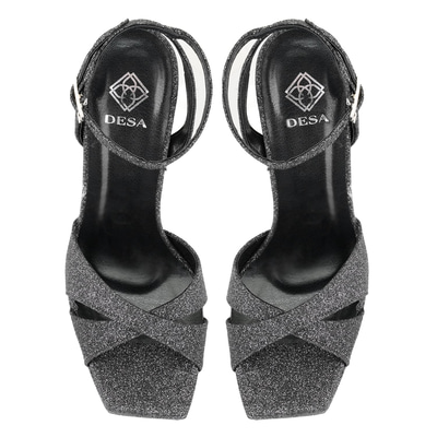 Kadın Platin Platform Topuklu Abiye Sandalet