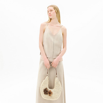 Kadın Pudra Askılı V Yaka Süet Bluz 