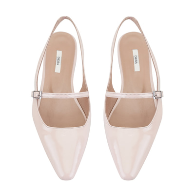 Kadın Pudra Ayarlanabilir Tokalı Deri Babet