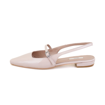 Kadın Pudra Ayarlanabilir Tokalı Deri Babet