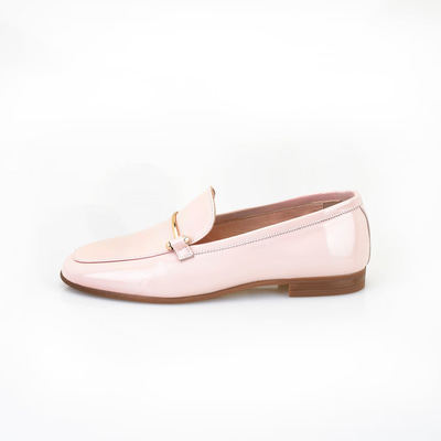 Kadın Pudra Rugan Deri Loafer