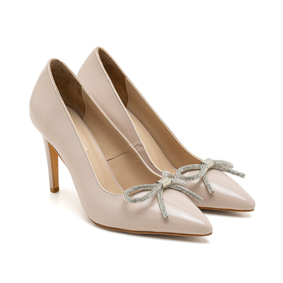 Kadın Pudra Rugan Deri Stiletto 