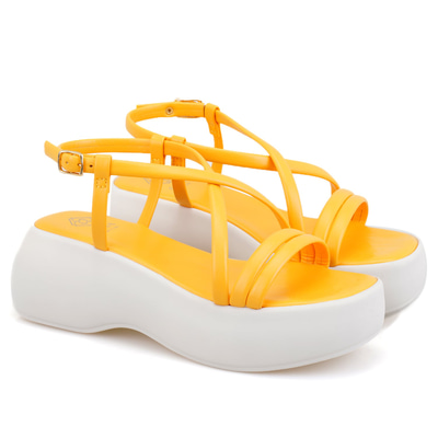 Kadın Sarı Dolgu Tabanlı Sandalet