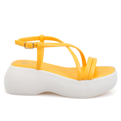 Kadın Sarı Dolgu Tabanlı Sandalet