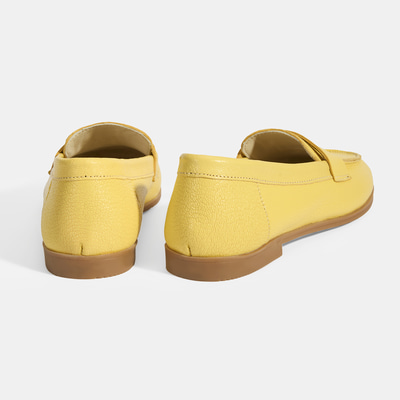 Kadın Sarı Slip-On Deri Loafer