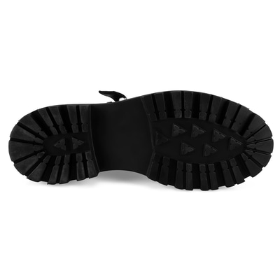 Kadın Siyah Ayarlanabilir Tokalı Deri Günlük Ayakkabı