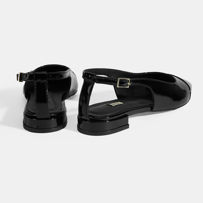 Kadın Siyah Ayarlanabilir Tokalı Rugan Babet