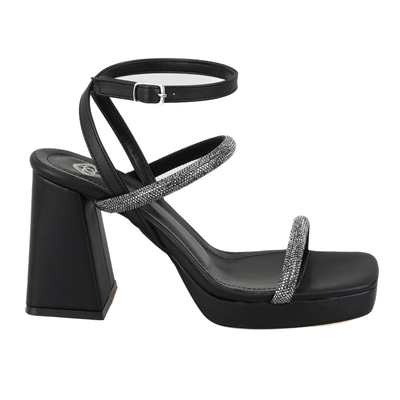 Kadın Siyah Ayarlanabilir Tokalı Topuklu Sandalet