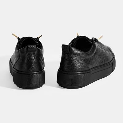 Kadın Siyah Bağcıklı Deri Günlük Ayakkabı