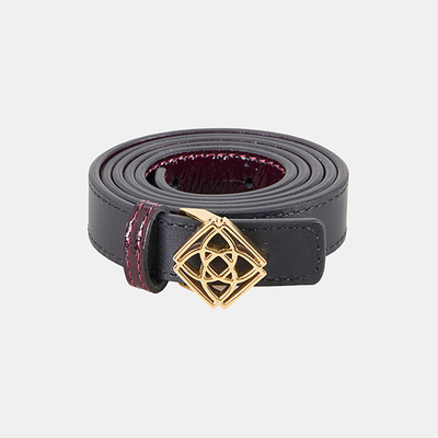 Kadın Siyah / Bordo Çift Taraflı Deri Kemer