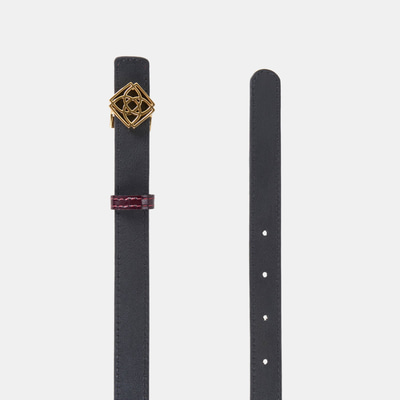 Kadın Siyah / Bordo Çift Taraflı Deri Kemer