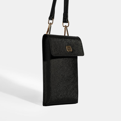 Kadın Siyah Çapraz Telefon Çantası 