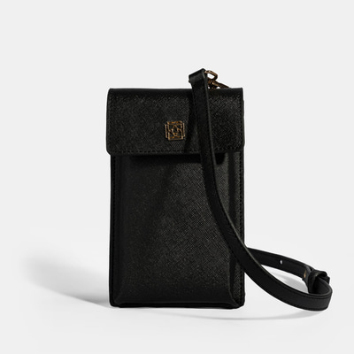 Kadın Siyah Çapraz Telefon Çantası 