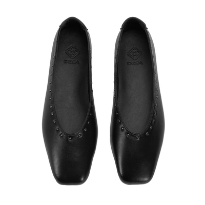 Kadın Siyah Deri Babet