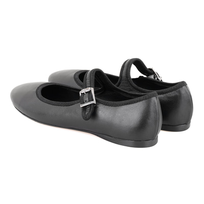 Kadın Siyah Deri Babet