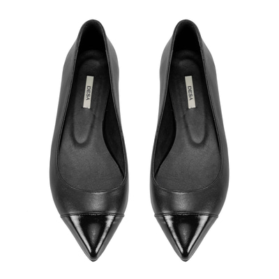 Kadın Siyah Deri Babet