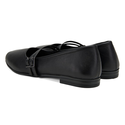 Kadın Siyah Deri Babet