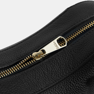 Kadın Siyah Deri Çanta Aksesuarlı Büyük Omuz Çantası