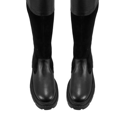 Kadın Siyah Deri Çizme