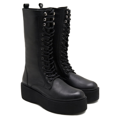 Kadın Siyah Deri Çizme