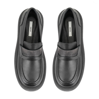 Kadın Siyah Deri Günlük Ayakkabı