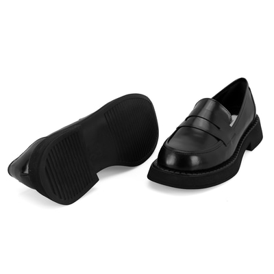 Kadın Siyah Deri Loafer