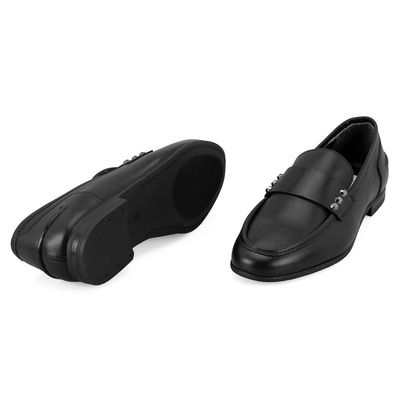 Kadın Siyah Deri Loafer