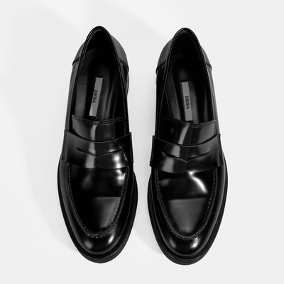 Kadın Siyah Deri Loafer